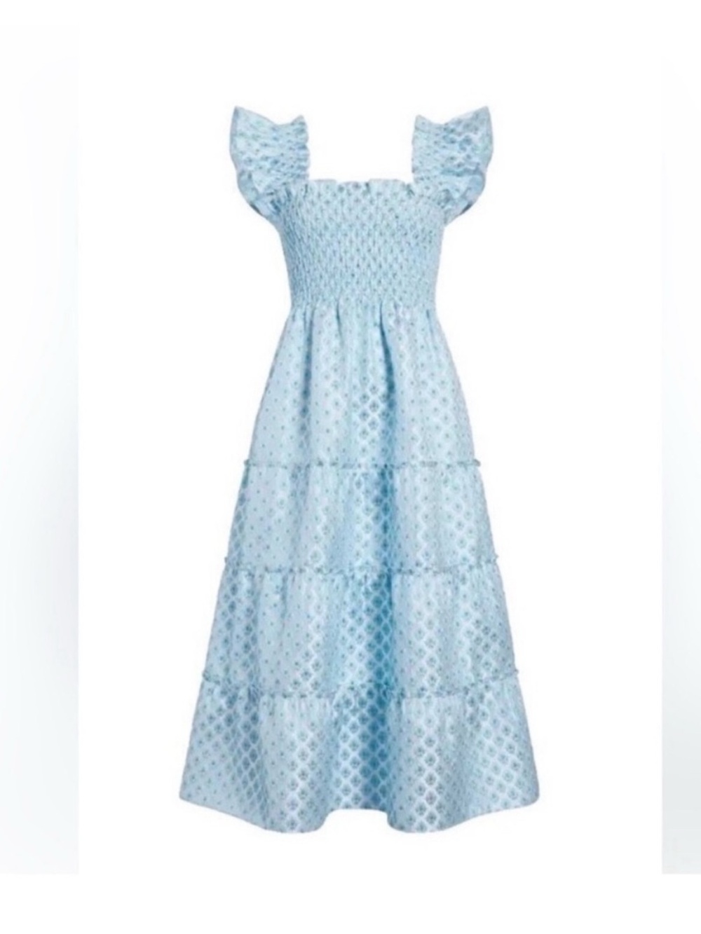 Hill House Light Blue Floral Midi Dress